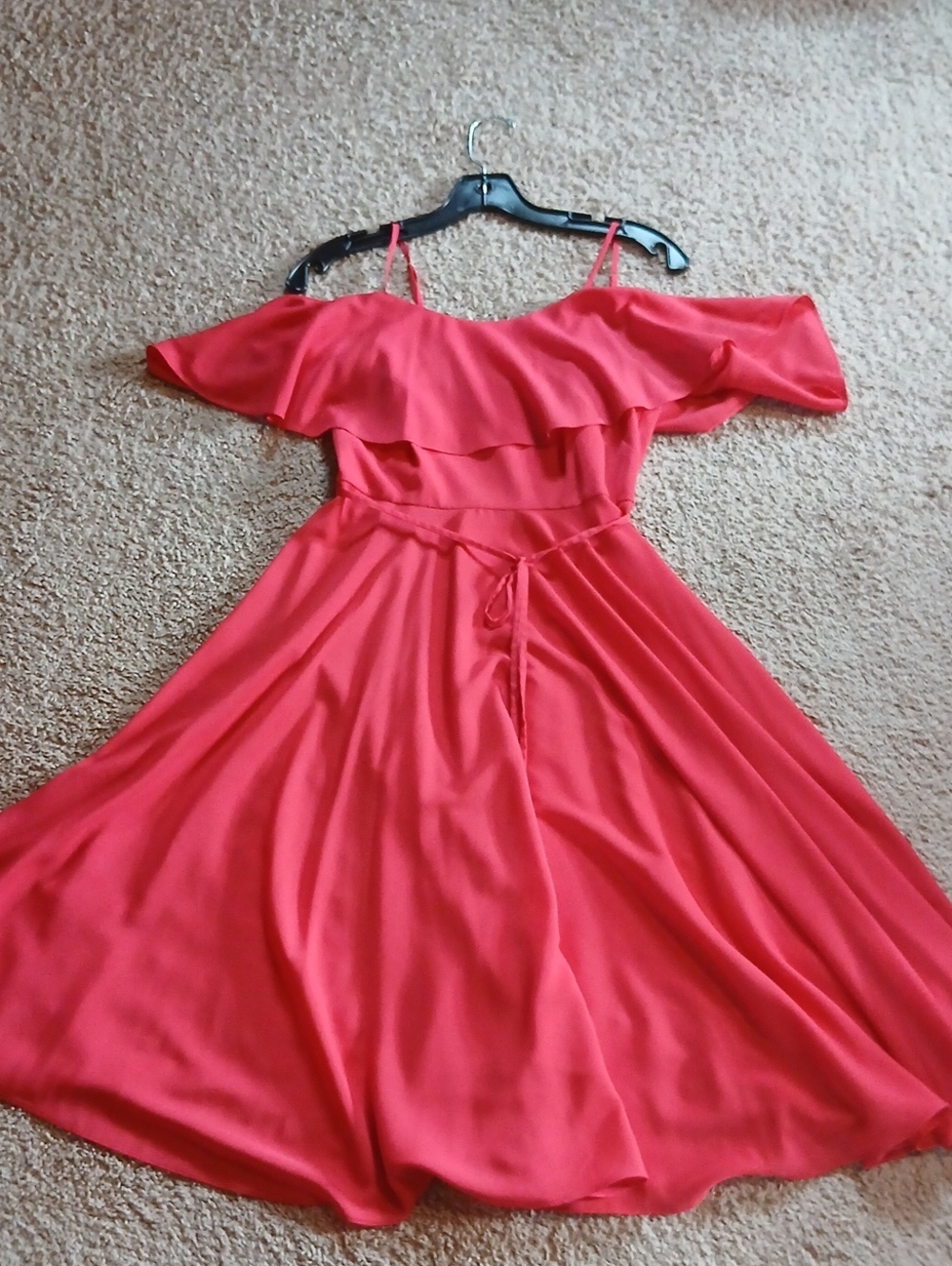 CeCe Coral Layered Ruffle Maxi Dress